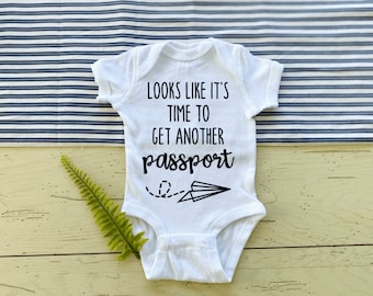 Travel Pregnancy Announcement ONESIES® Bodysuit, Another Passport