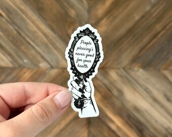 Sticker People Pleaser, Mental Health Awareness, Elder Emo, Set it Off, Goth-geïnspireerd, grunge