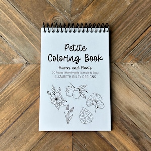 Mini Coloring Book, Floral Coloring Pages, Garden Party Favor, Travel Size, Unique Teacher Gift