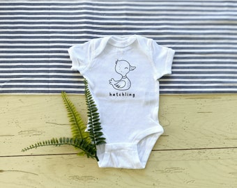 Baby Duck Onesie, Hatchling, Animal Baby Shower, Simple Going Home Outfit, Minimalist, Pregnancy Announcement, Gender Neutral