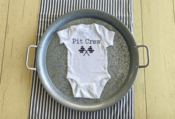 Pit Crew Baby ONESIES® Bodysuit, Racing Baby Clothing, Race car Outfit, Checkered Flag Bodysuit, Newborn Gift