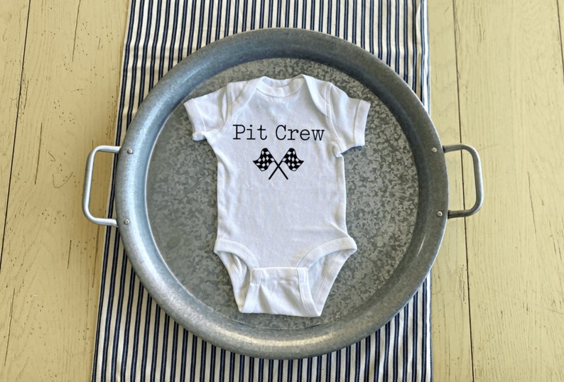 Pit Crew Baby ONESIES® Bodysuit, Race Car Outfit image 1