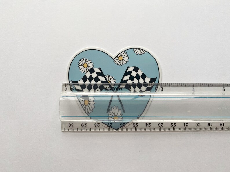 Two Racing Flags Sticker Racing Flags Sticker, Drift, Floral Car Accessories , Girly Racer Gift ...