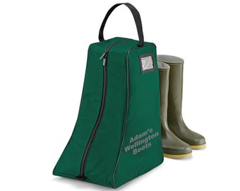 Wellington Boot Bag - Personalised Wellington boot bag embroidered with your name / text