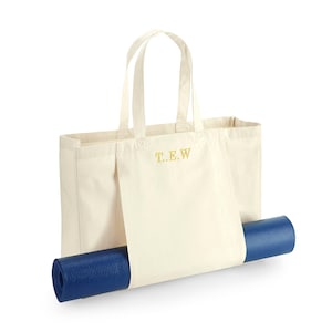 Personalised Yoga Bag - Yoga Bag embroidered with Initials - Yoga Bag With Yoga Mat Holder