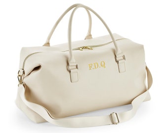 Luxury Embroidered Initials Overnight Bag | Stylish Travel Holdall | Gift for Her