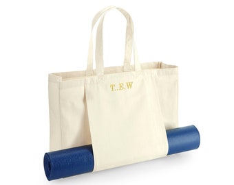 Personalised Yoga Bag - Yoga Bag embroidered with Initials - Yoga Bag With Yoga Mat Holder