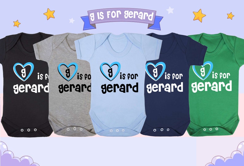 G is for Gerard Baby Vest Gerard Baby Shower Gift Gift for Baby Gerard
