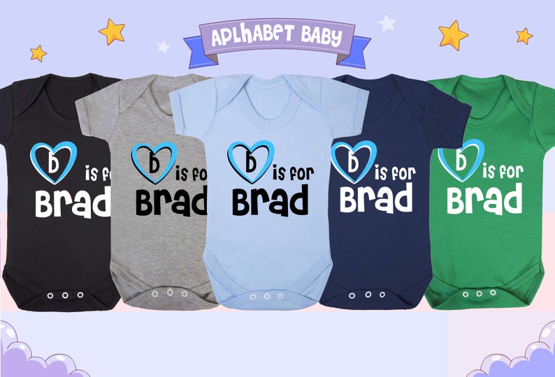 Brad Baby Shower Gift Gift for Baby Brad B is for Brad Baby Vest