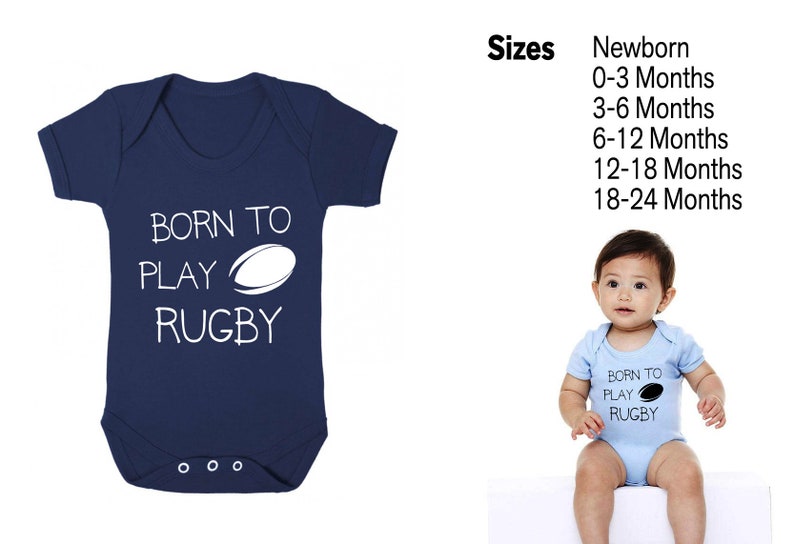 Born to play Rugby Rugby Baby Grow / Baby Vest Rugby Baby Etsy