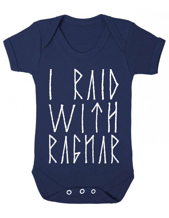 Bodysuit Ragnar Baby Romper /"I Raid with Ragnar /" Vikings Sleep Suit