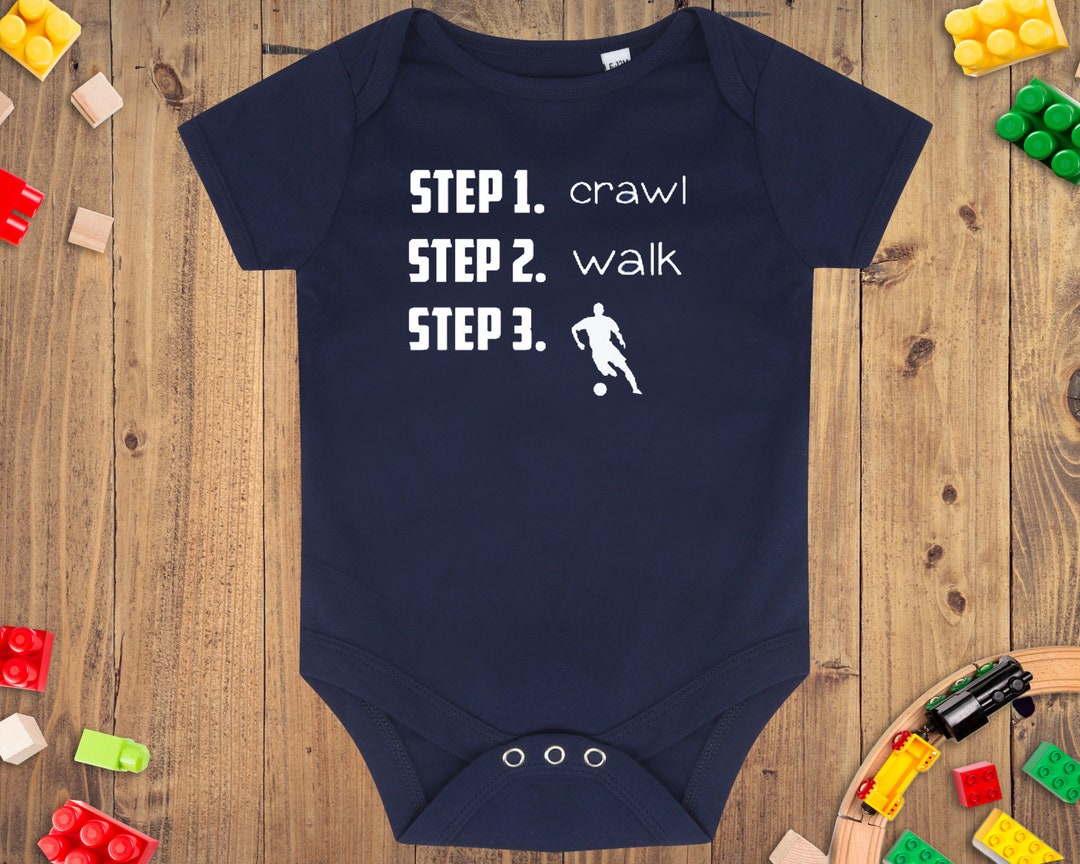 Crawl Walk Football Football Baby Grow / Baby Vest Etsy UK