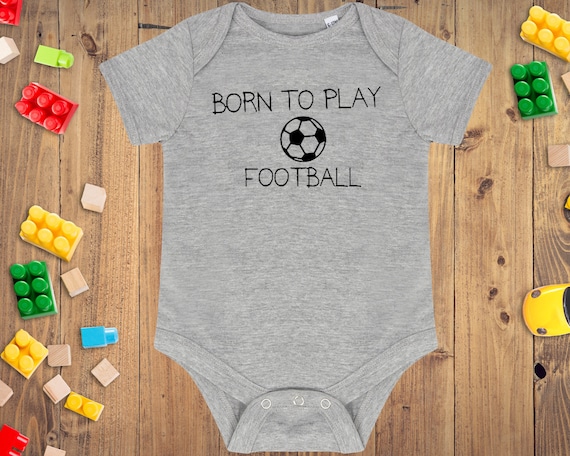 'Born To Be Baller' American Football Baby Bodysuit Vest/Playsuit