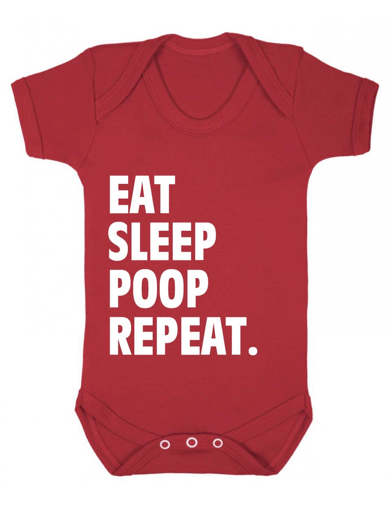 Eat Sleep Poop Repeat Baby Grow Funny Baby Gift Etsy