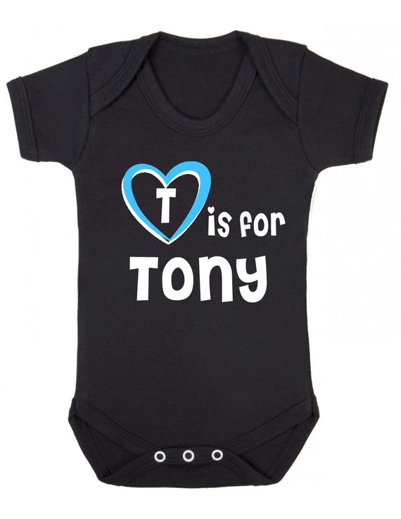 T Is For Tony Tony Baby Bodysuit Baby Vest Playsuit