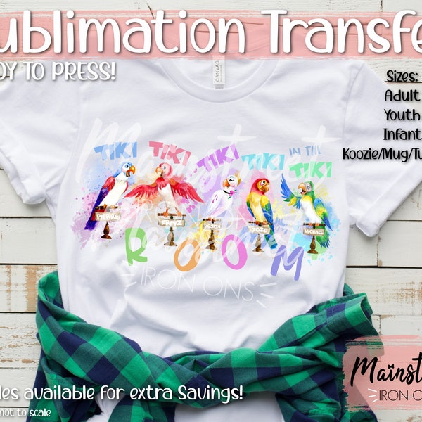 Tiki Room Sublimation Print - Ready to Press! Shipped Sublimation