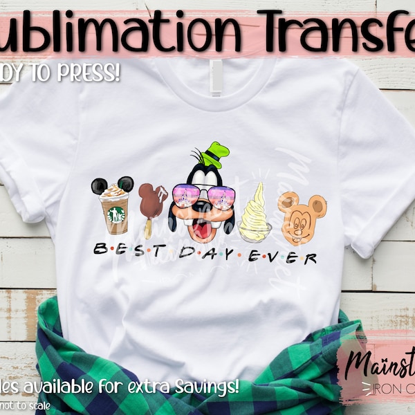 Ready to Press! Theme Park Best Day Snacks Sublimation Print -  family Vacation T-shirt Gift  Iron On Wholesale We print You press