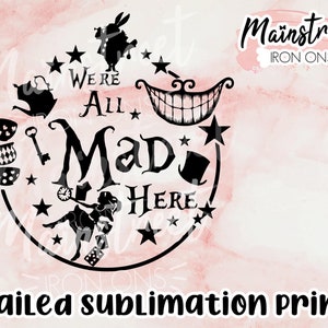 Alice in Wonderland Rabbit Mad Hatter  Sublimation Print - Ready to Press