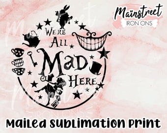 Alice in Wonderland Rabbit Mad Hatter  Sublimation Print - Ready to Press