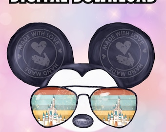 Retro Mouse Vacation PNG: Summer Travel Designs (Digital Download)