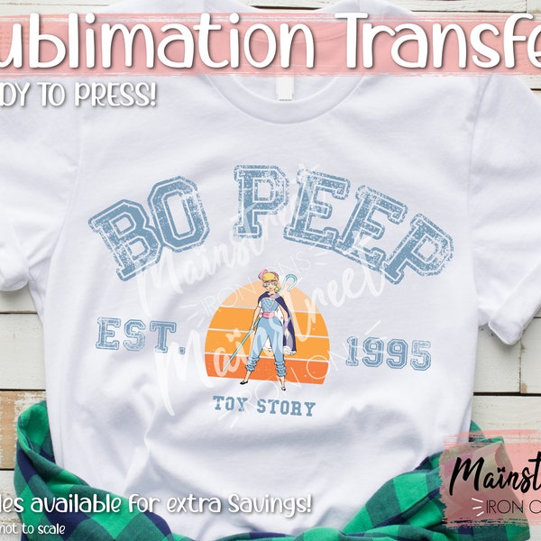 Bo Peep Watercolor Face Character Sublimation Print - Ready to Press - Park Style Family Shirts Wholesale Watercolor Iron On College