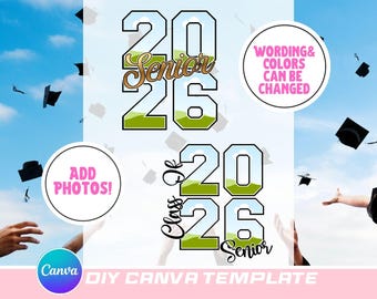 Senior Graduation 2026 Canva Template: Editable Design File