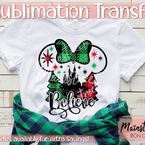 Believe Christmas Mouse Sublimation Print - Ready to Press