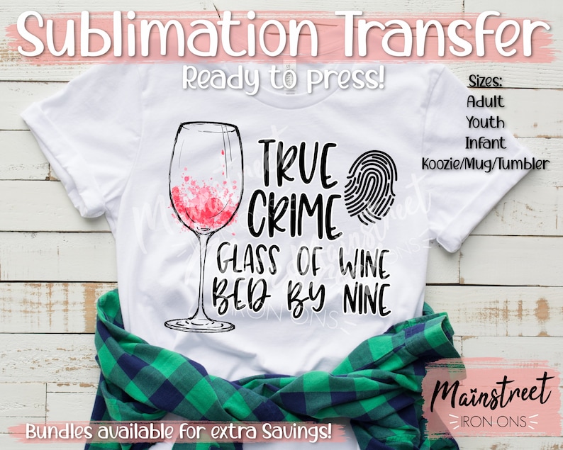 True Crime Glass of Wine Bed by Nine Sublimation Print Ready Etsy
