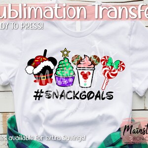 Christmas Snacks Sublimation Print - Ready to Press! Shipped Sublimation Snacks