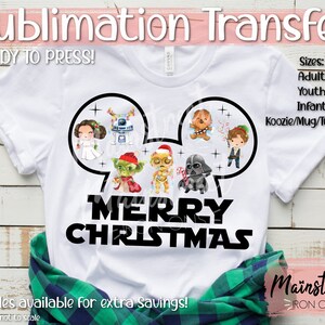 Disney Christmas Iron On Transfer For T-Shirt & Other Light Color Fabrics  #8