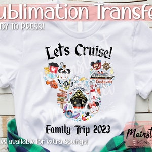 Ready to Press! 2023 Cruise Doodle Ship Mouse Castaway Cay Sublimation Print - Ready to Press! Shipped Sublimation