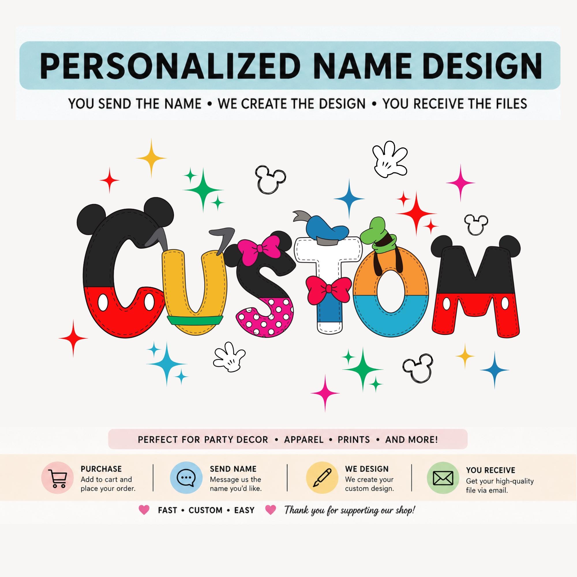 Mouse Custom Name PNG Personalized Character Name Design Digital ...