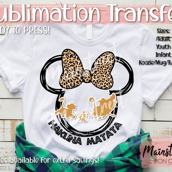 Ready to Press! Hakuna Sublimation Print -  family Vacation T-shirt Gift  Iron On Wholesale We print You press Hakuna Zoo Kids Birthday