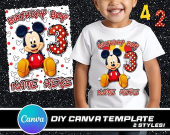 Mickey Birthday Canva Template: Editable Design File