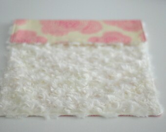 Floating Buds Rosette Minky Burp Cloth