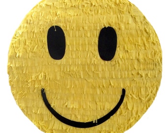 Sale! Ready To Ship! 16" Smiling Emoticon Pinata Yellow Color Great For Teens Kids Birthday Party Decoration Tet Expression Face Pinata