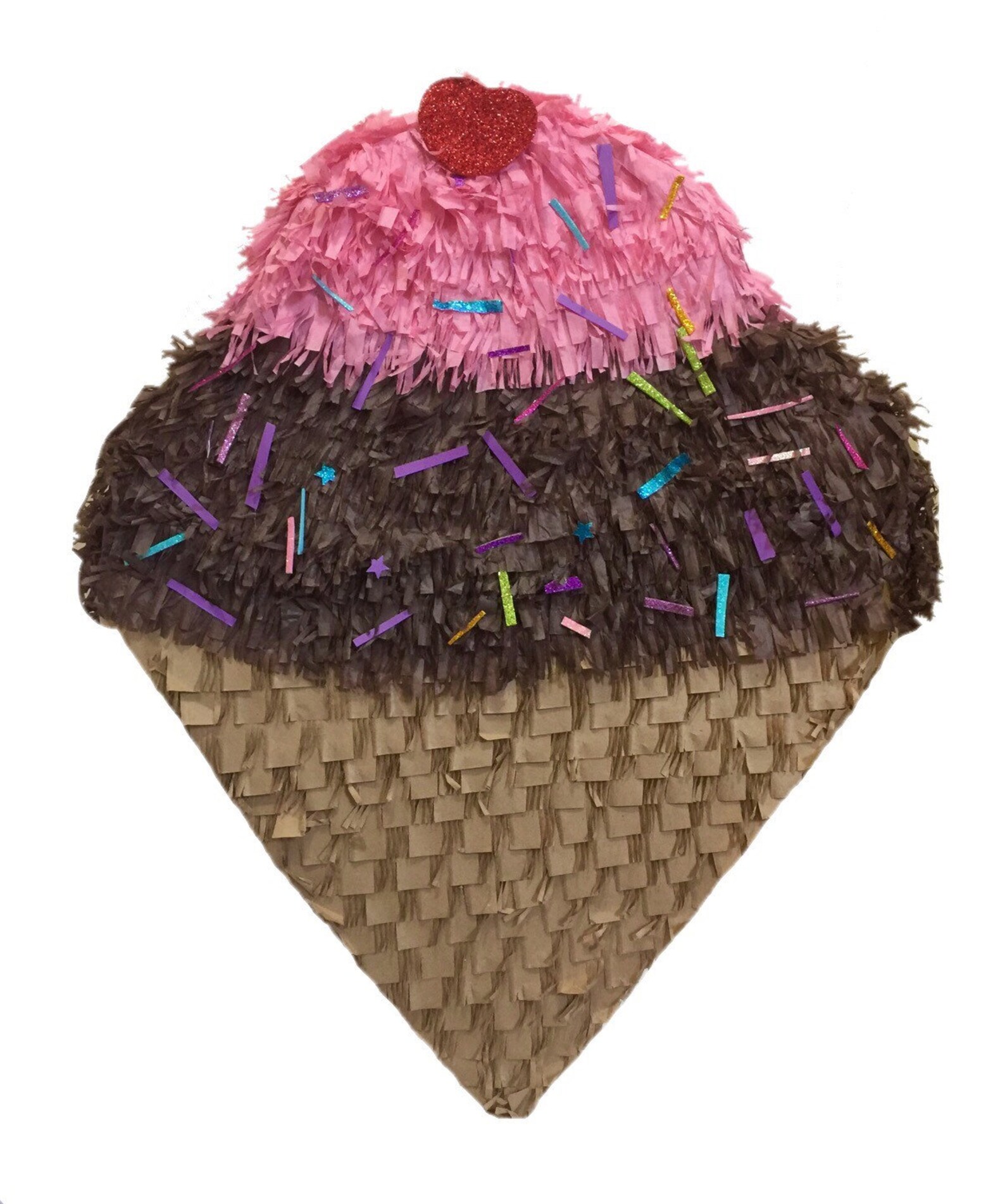 Double Scoop Ice Cream Cone Pinata With Sprinkles Etsy