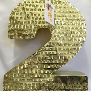 Large Number Two Pinata with Gold Crown Second Birthday