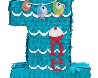 20'' Tall Number One Pinata Fish Theme