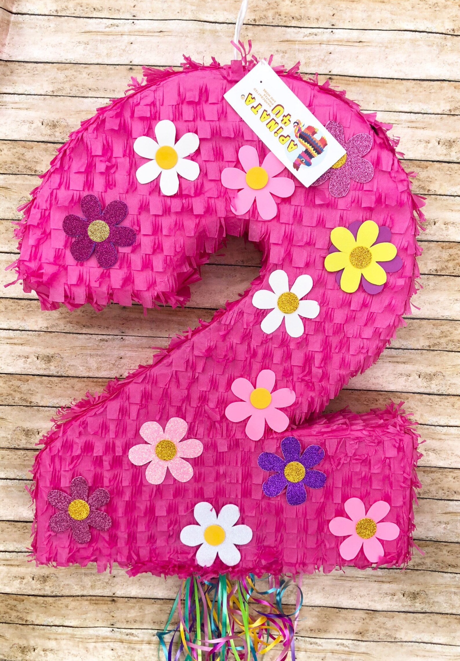 Large Custom Order Number Two Pinata Flowers Theme Etsy