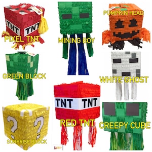 TNT Pinata: Video Game Party Favor, Pixel Block Decor