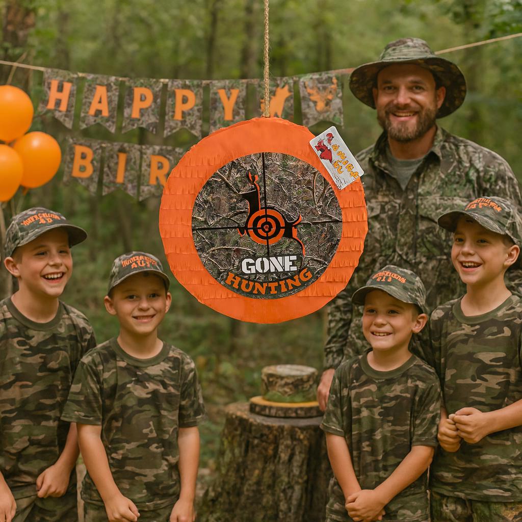 Gone Hunting Pinata, Hunting Adventure Parties, Orange and Camo ...