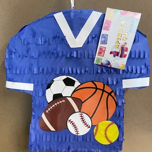 Sports Themed Jersey Pinata, Sports Celebrations and Events Basketball, Party Decoration for Kids&#39; Birthdays, Softball Soccer Party Favor