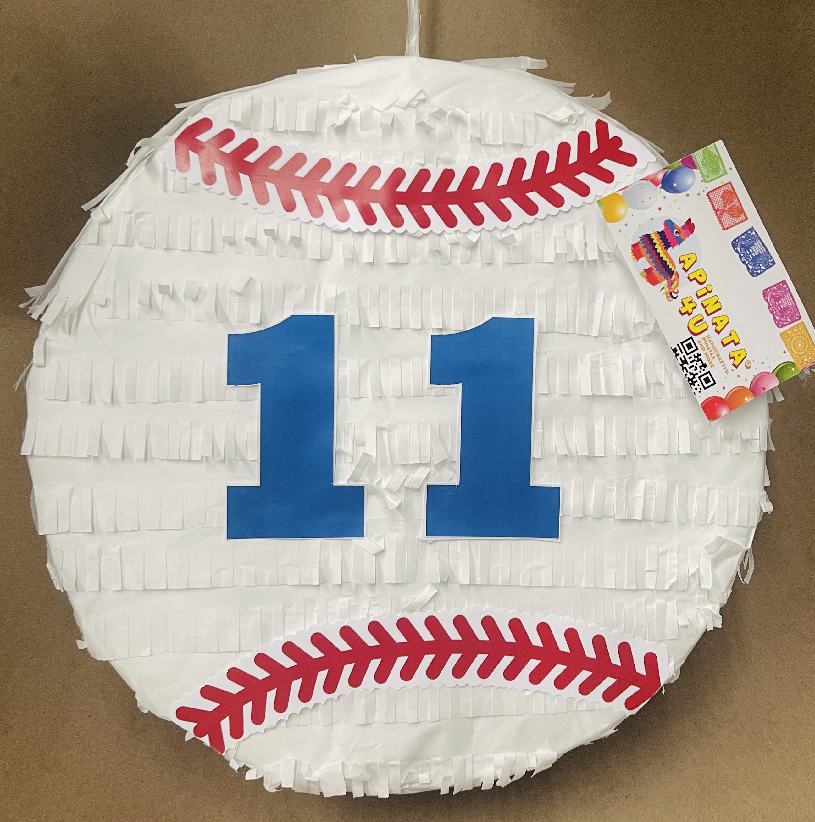 Sale Ready to Ship Personalized 11th Birthday Baseball Pinata Baseball Themed Birthday Party March Madness Add Any Name Age