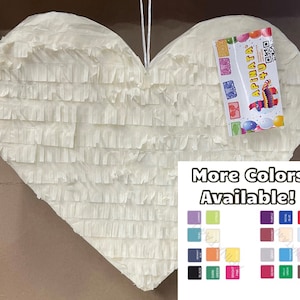 Sale! Ready to Ship! 19” Wedding Heart Pinata White Color Bridal Shower Decoration Anniversary Bride to Be Valentines Day
