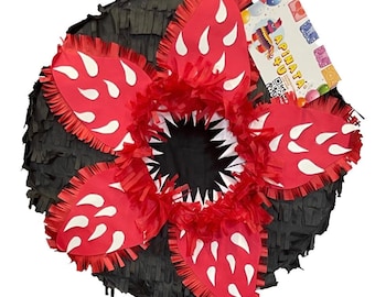 Monster Scary Pinata, Halloween Theme Party Decoration, Spooky Handmade Red Ghost Pinata for Fun Party Supplies, Kids Birthday Decor & Gift