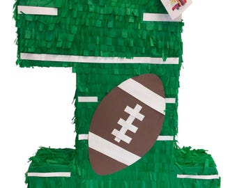 20'' Tall Green Number One Football Theme Pinata