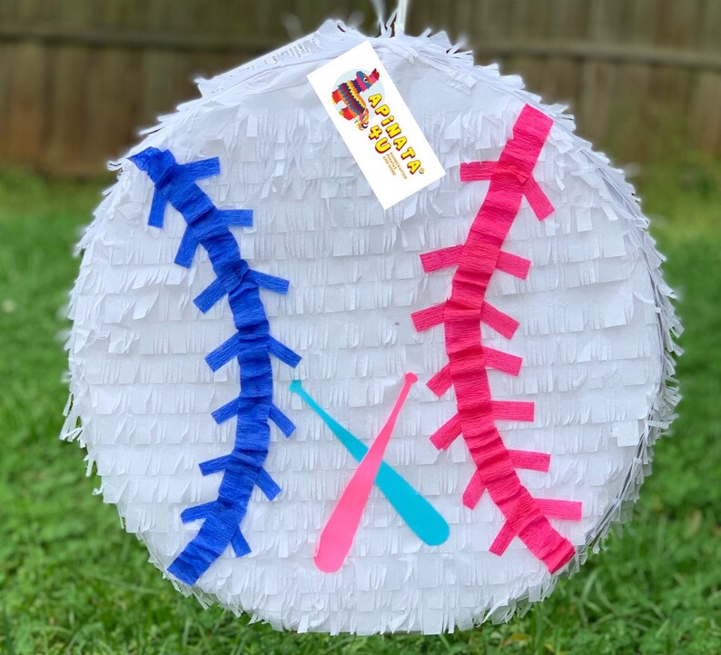 Gender Reveal Baseball Theme Pinata Available as Pull Strings Etsy