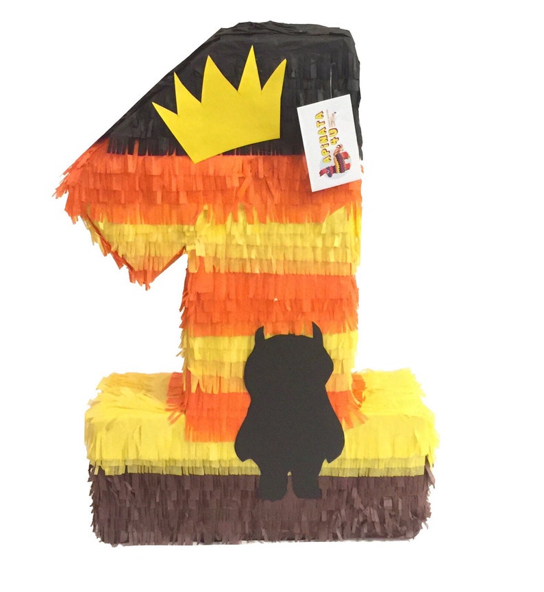 Number One Pinata Multicolor Wild Theme Birthday Etsy