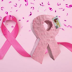 Breast Cancer Awareness Pinata for Cancer Awareness Events Decor Inspirational Message for Cancer Awareness Month Party Celebration Supplies